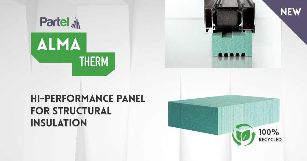 ALMA THERM – Partel launches a 100% recycled panel  for structural insulation