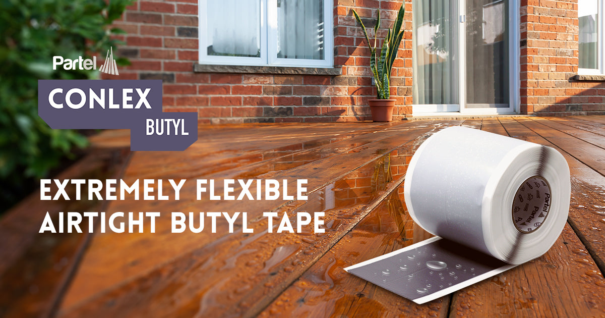 Introducing Partel’s enhanced, highly flexible, air and watertight sealing tape